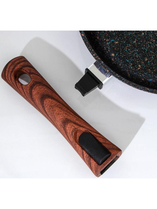 Сковорода Granit ultra blue, d=22 см, съёмная ручка, антипригарное покрытие, цвет чёрный