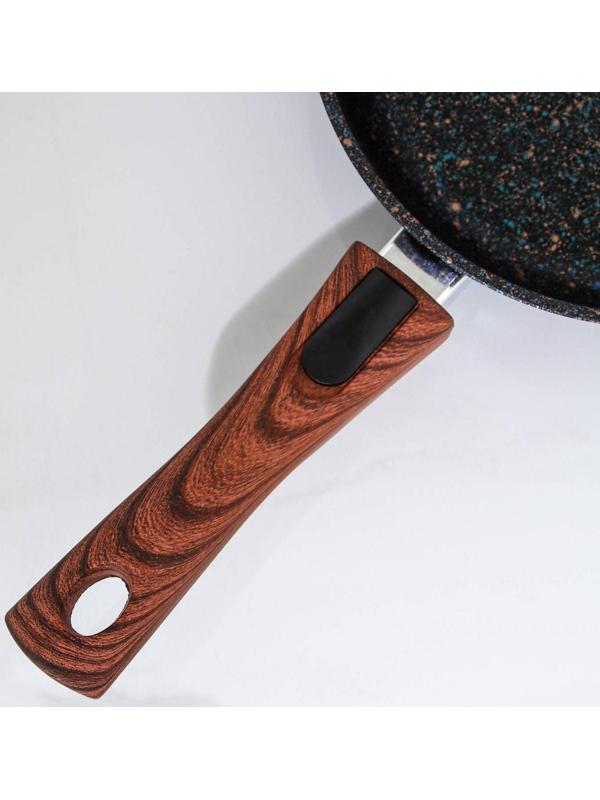 Сковорода Granit ultra blue, d=22 см, съёмная ручка, антипригарное покрытие, цвет чёрный