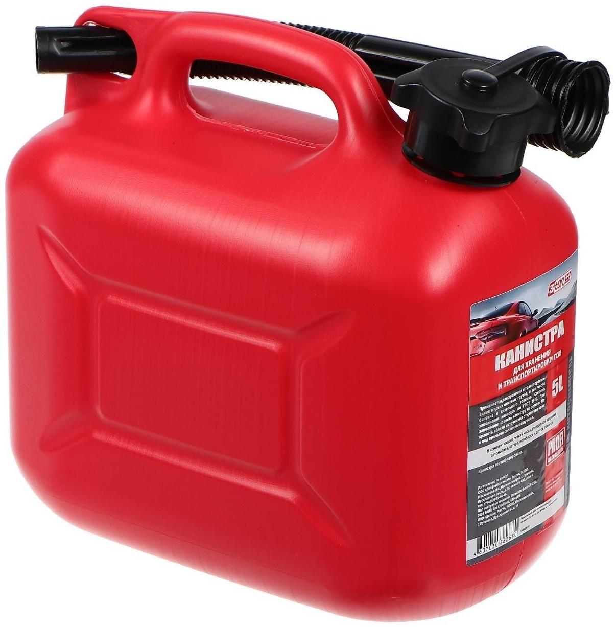 Канистра 3ton PROFI,  КРАСНАЯ для топлива + крышка и лейка, 5 л