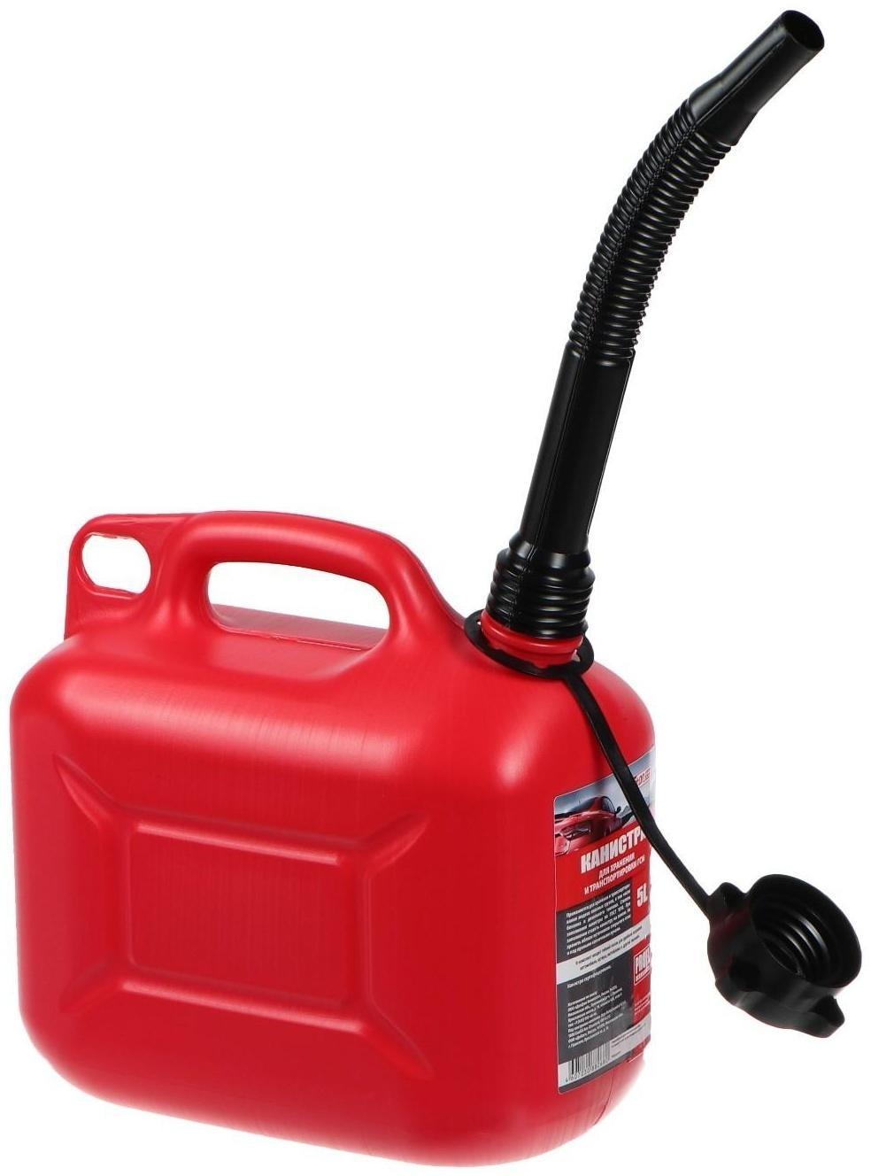 Канистра 3ton PROFI,  КРАСНАЯ для топлива + крышка и лейка, 5 л