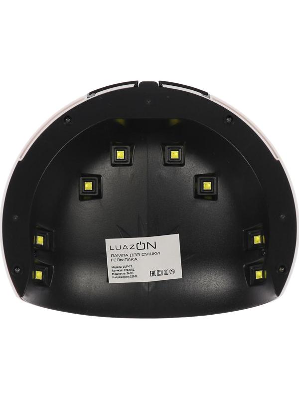 Лампа для гель-лака Luazon LUF-17, LED, 24 Вт, 8 диодов, таймер 60/90/120 сек,USB, белая