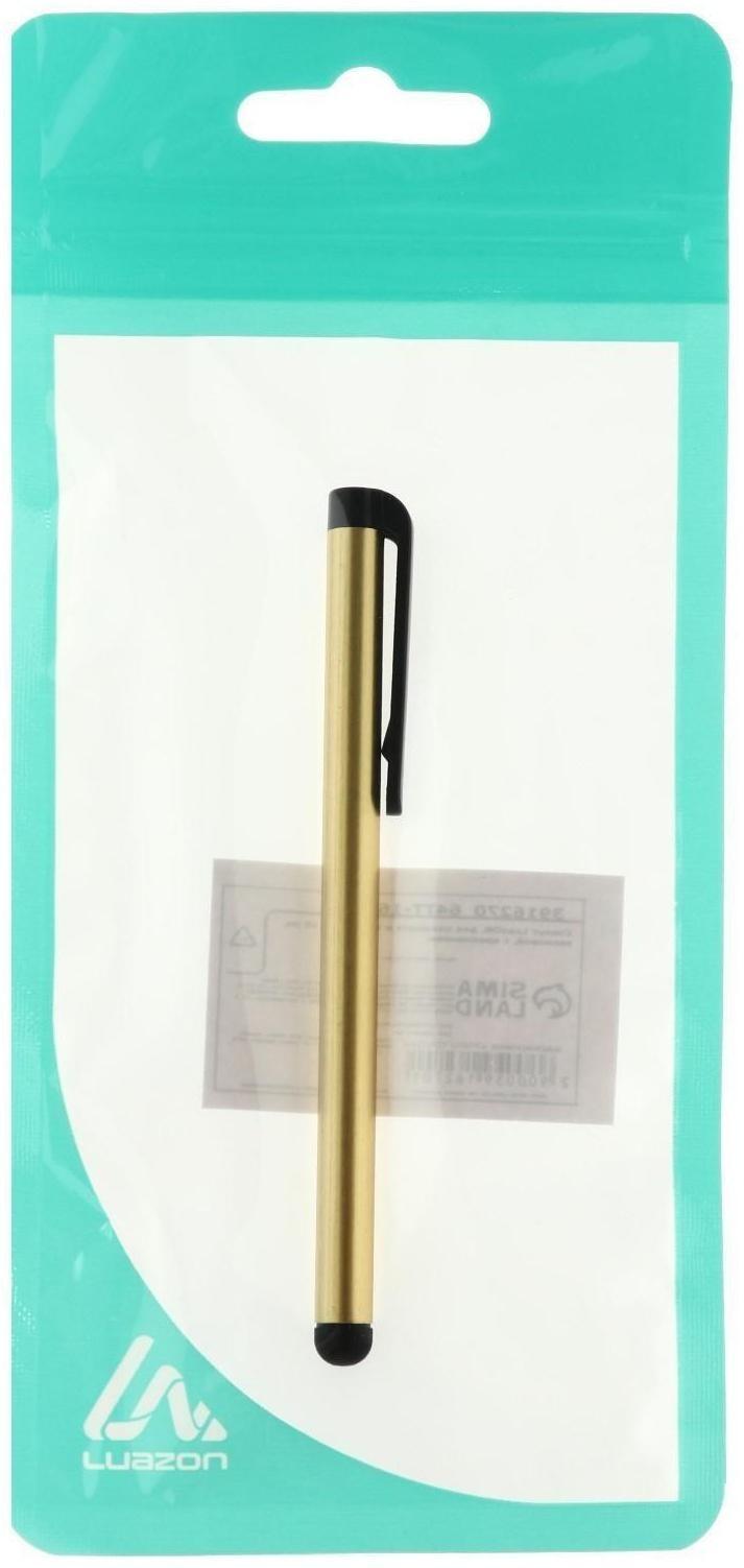Стилус LuazON, для планшета и телефона, 10 см, тепловой, с креплением, золотой