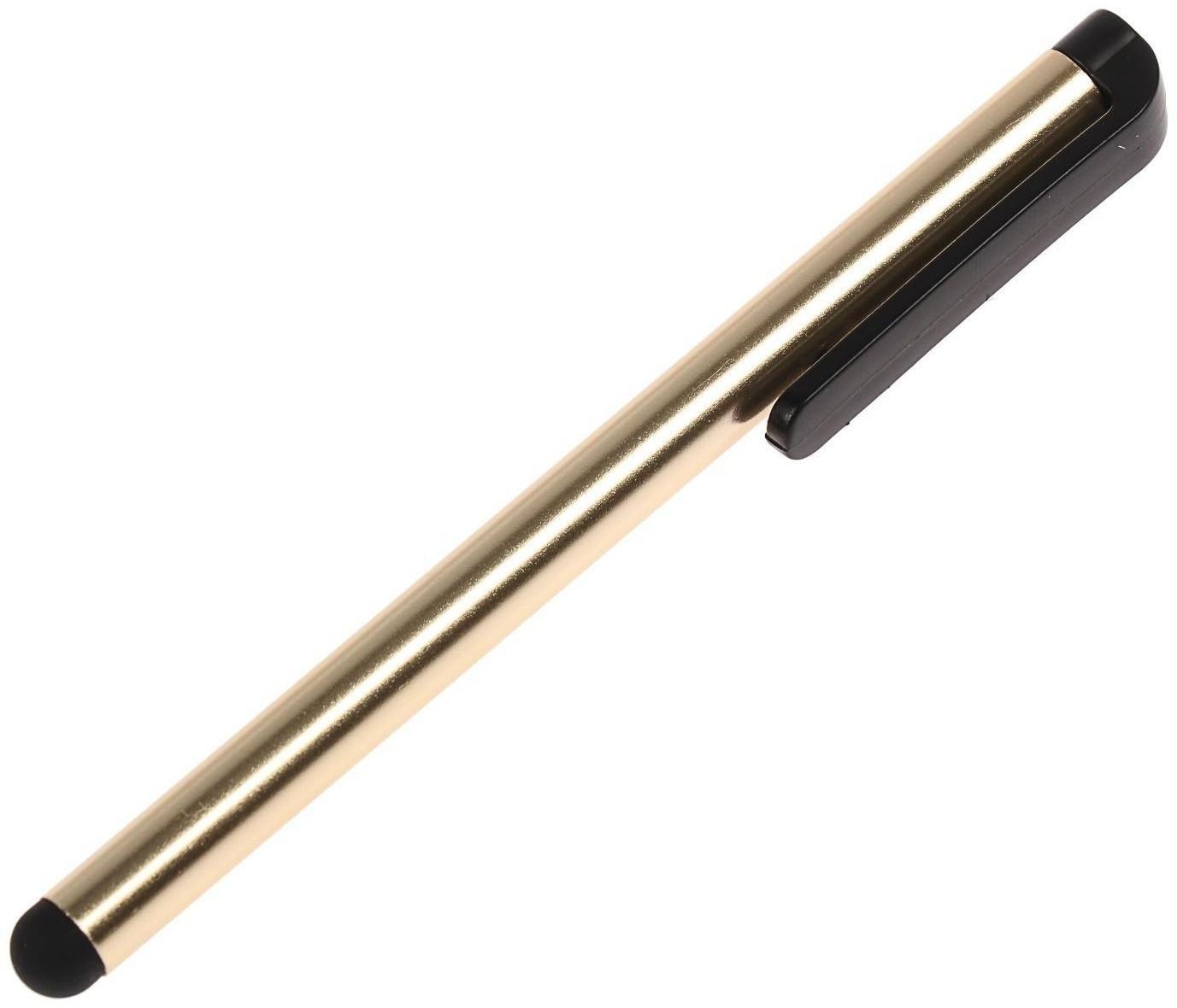 Стилус LuazON, для планшета и телефона, 10 см, тепловой, с креплением, золотой