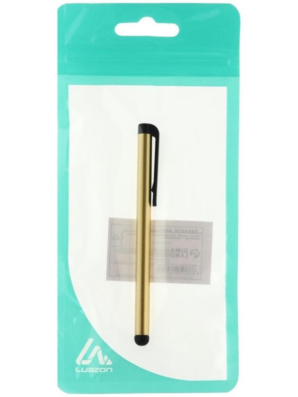 Стилус LuazON, для планшета и телефона, 10 см, тепловой, с креплением, золотой