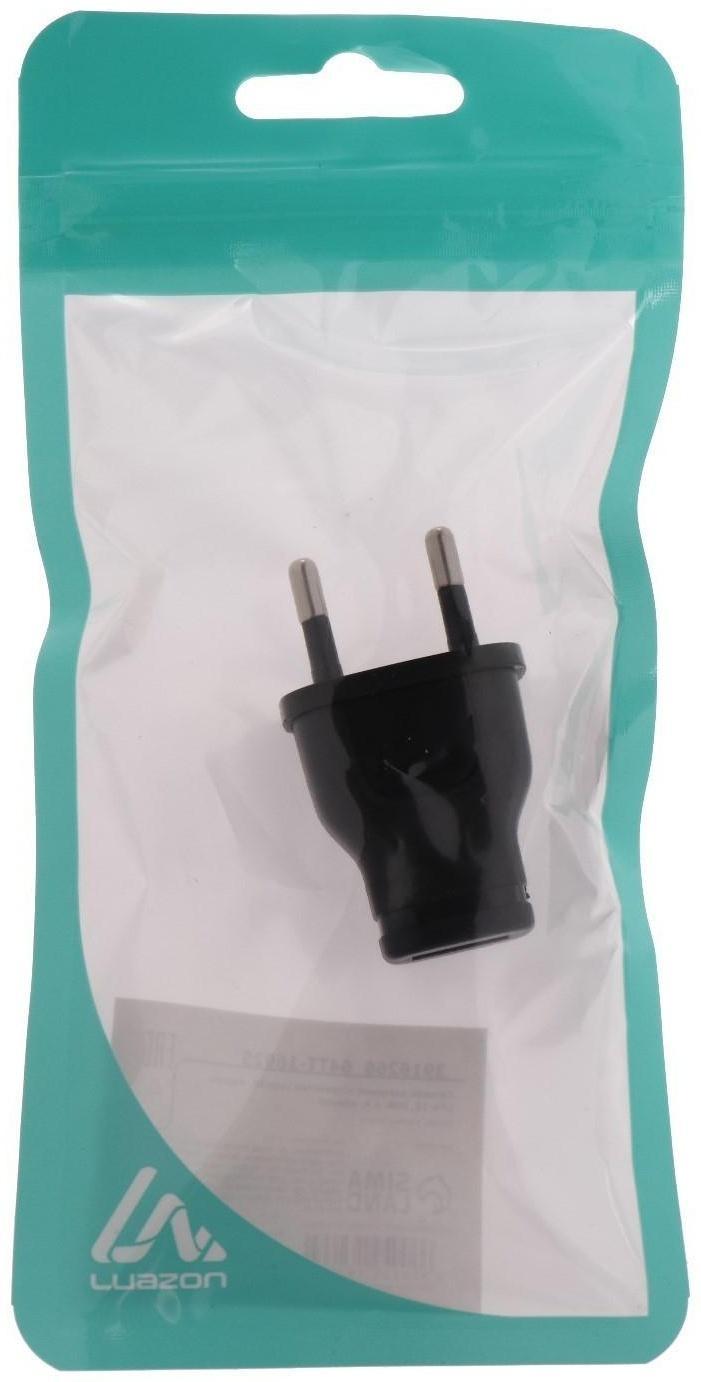 Сетевое зарядное устройство LuazON LPA-18, USB, 1 А, чёрное