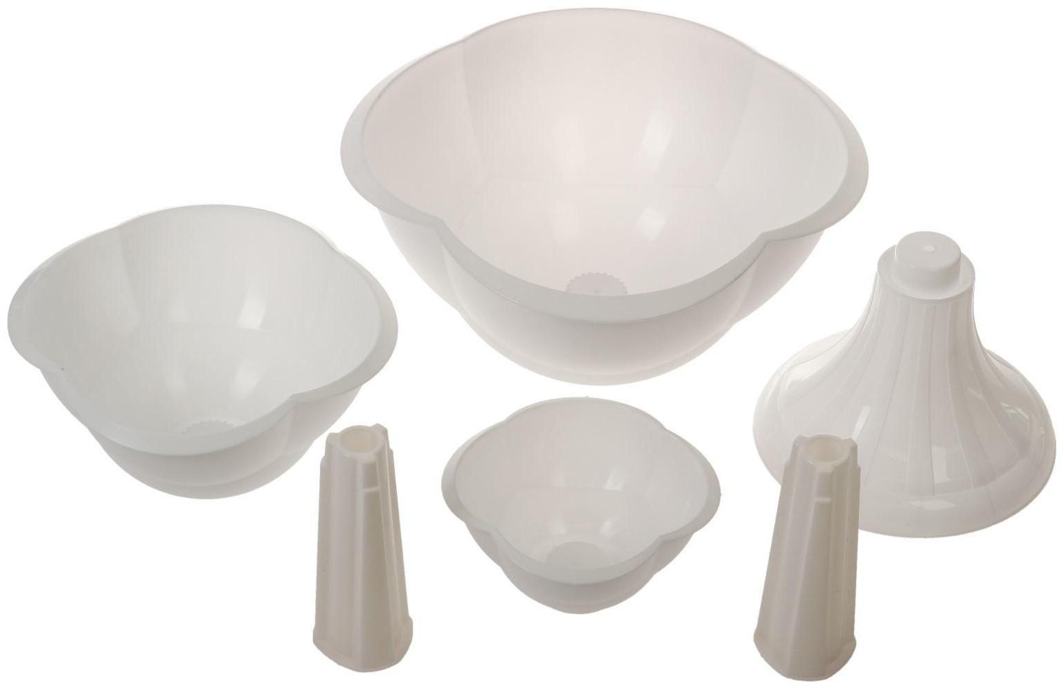 Клумба пластиковая, 3 яруса, d = 27–40–55 см, h = 90 см, белая, «Водопад»