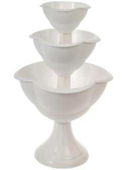 Клумба пластиковая, 3 яруса, d = 27–40–55 см, h = 90 см, белая, «Водопад»