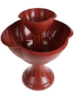 Клумба пластиковая, 2 яруса, d = 27–55 см, h = 60 см, коричневая, «Водопад»