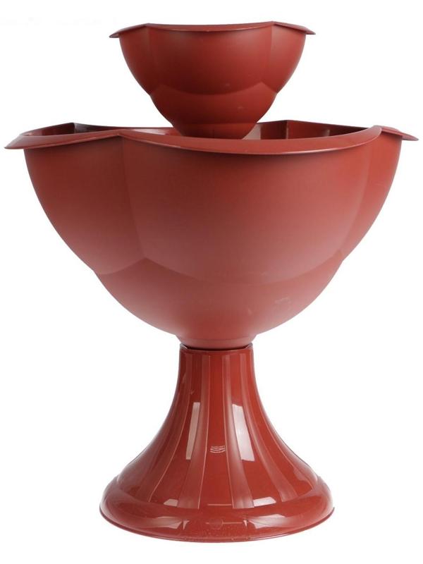 Клумба пластиковая, 2 яруса, d = 27–55 см, h = 60 см, коричневая, «Водопад»