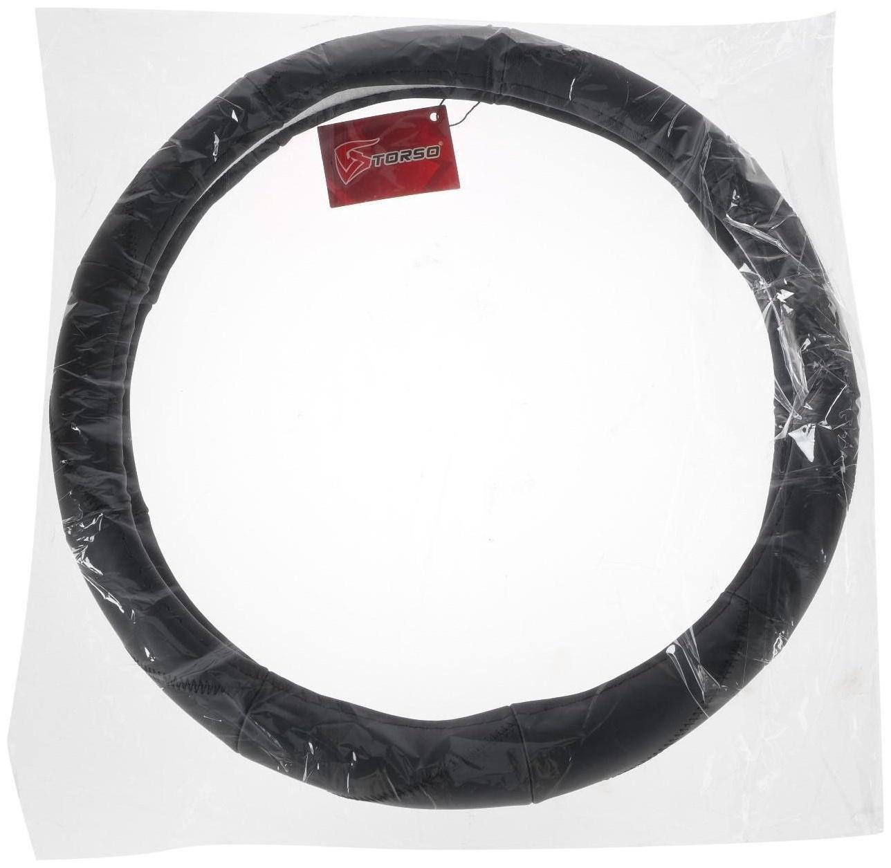 Оплётка TORSO, натуральная кожа, размер 38 см, черный