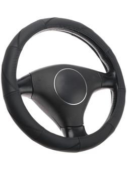 Оплётка TORSO, натуральная кожа, размер 38 см, черный