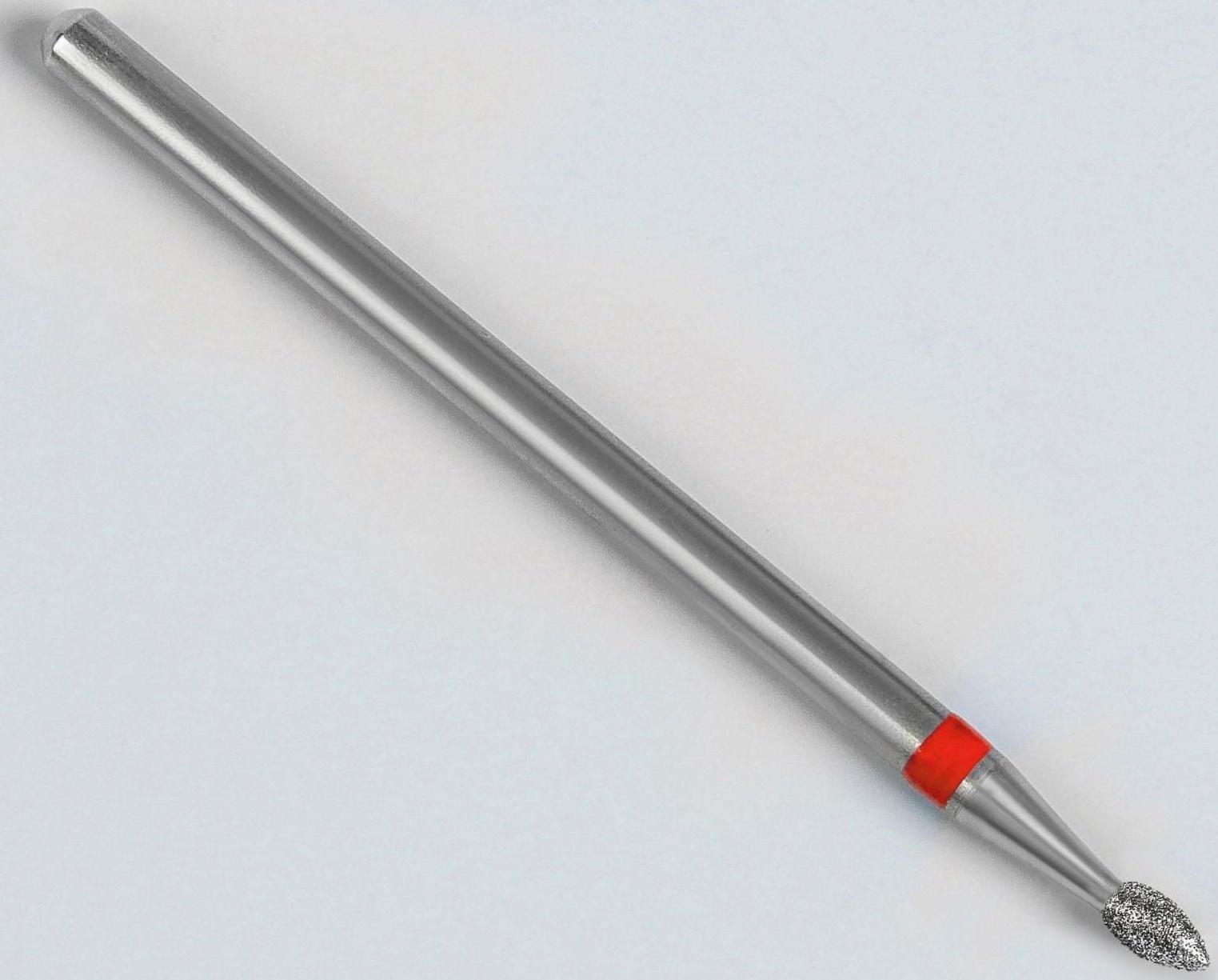 Фреза алмазная для маникюра «Пламя», мелкая зернистость, 2,1 × 4,5 мм, в пластиковом футляре