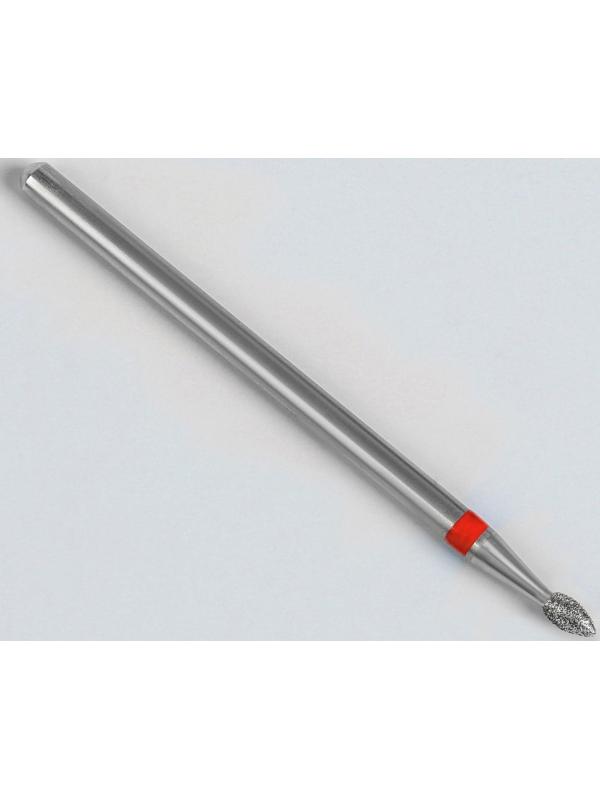 Фреза алмазная для маникюра «Пламя», мелкая зернистость, 2,1 × 4,5 мм, в пластиковом футляре