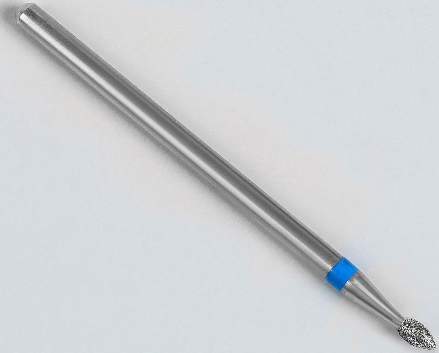 Фреза алмазная для маникюра «Пламя», средняя зернистость, 2,1 × 4,5 мм, в пластиковом футляре