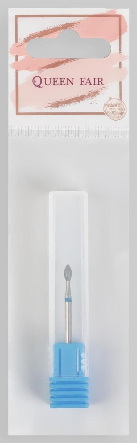 Фреза алмазная для маникюра «Пламя», средняя зернистость, 2,1 × 4,5 мм, в пластиковом футляре