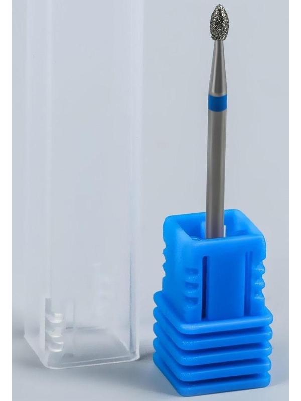Фреза алмазная для маникюра «Пламя», средняя зернистость, 2,1 × 4,5 мм, в пластиковом футляре