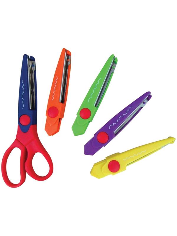 Ножницы детские 16,5 см ОСТРОВ СОКРОВИЩ, фигурн, 5 смен лезвий, блистер с европодв 236782