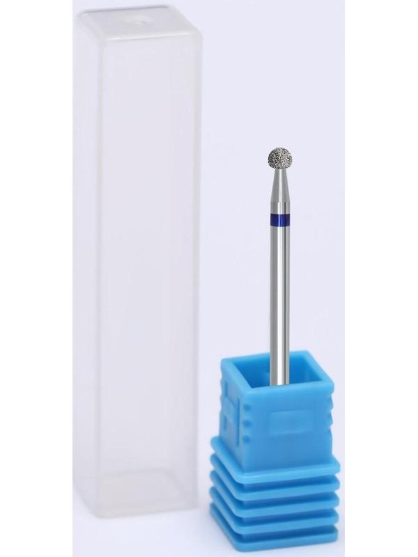 Фреза алмазная для маникюра «Шар», средняя зернистость, 3,1 мм, в пластиковом футляре
