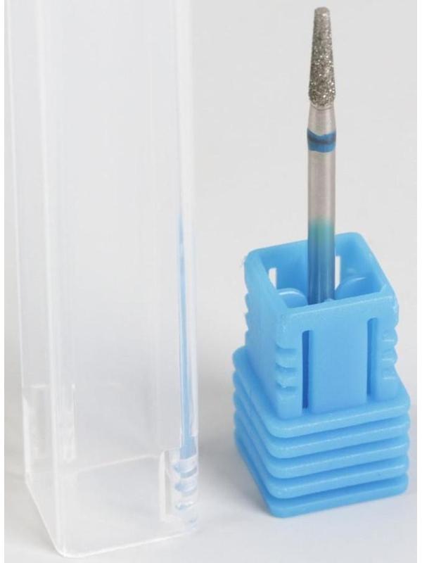 Фреза алмазная для маникюра «Усечённый конус», средняя зернистость, 2,3 × 10 мм, в пластиковом футляре