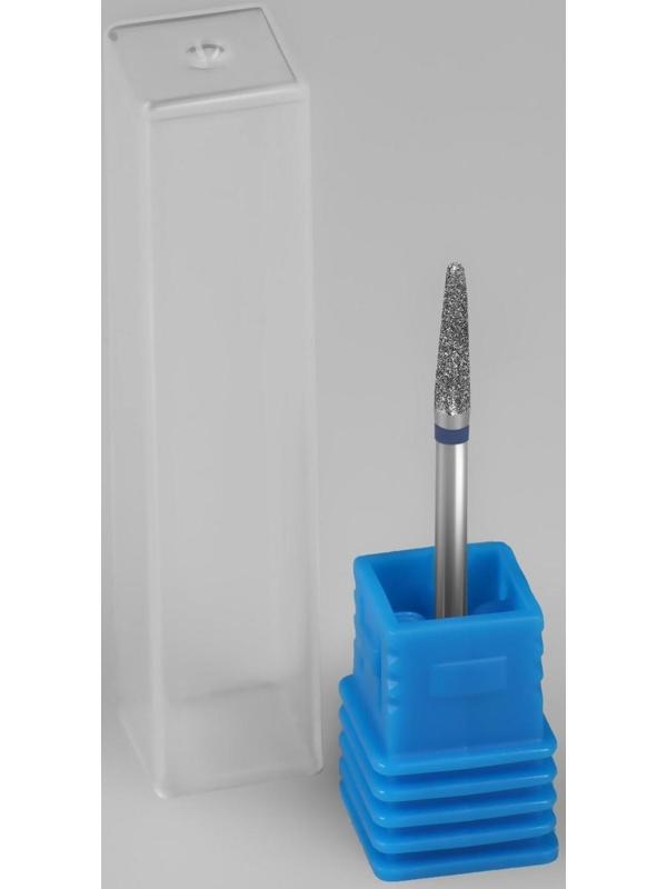 Фреза алмазная для маникюра «Конус скруглённый», средняя зернистость, 2,3 × 15 мм, в пластиковом футляре