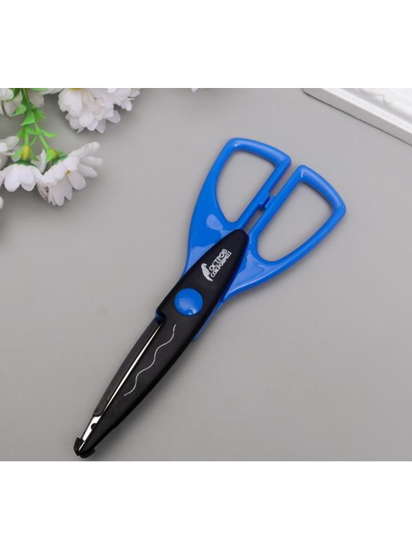 Ножницы детские 16,5 см ОСТРОВ СОКРОВИЩ, фигурн, черн-син, блистер с европодв 236780