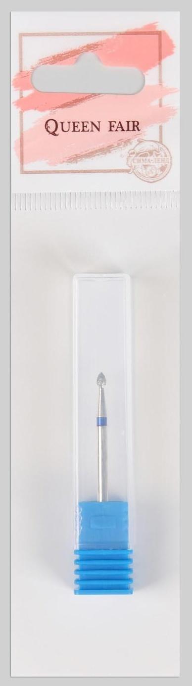 Фреза алмазная для маникюра «Почка», средняя зернистость, 1,6 × 3 мм, в пластиковом футляре