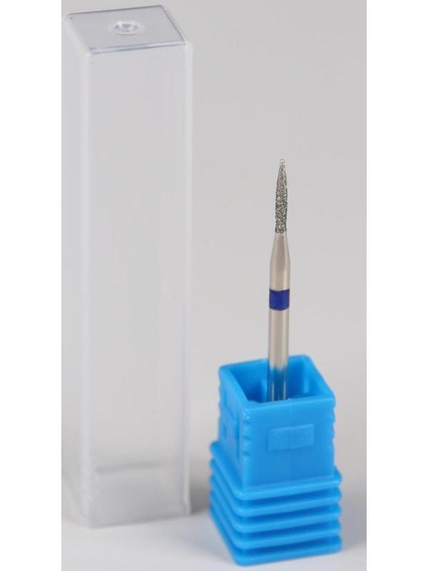 Фреза алмазная для маникюра «Пламя», средняя зернистость, 1,2 × 8 мм, в пластиковом футляре