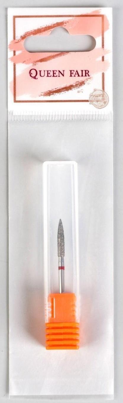 Фреза алмазная для маникюра «Пламя», мелкая зернистость, 1,6 × 14 мм, в пластиковом футляре