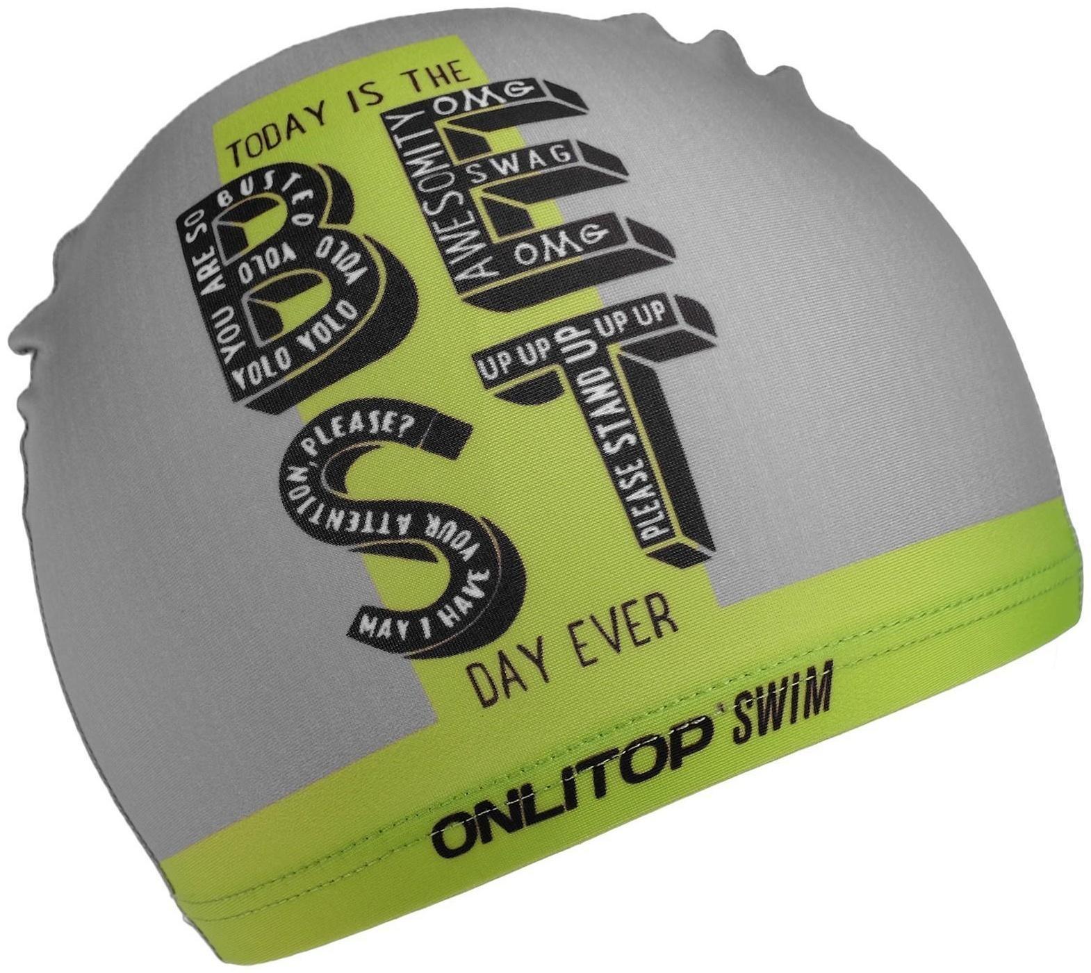Шапочка для плавания детская BEST DAY EVER, тканевая, обхват 46-52 см