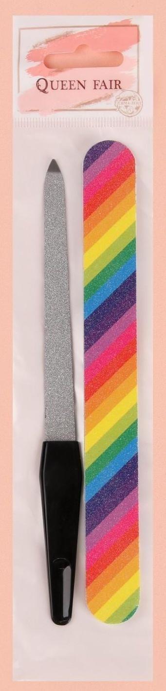 Набор маникюрный, 2 предмета, цвет чёрный/разноцветный