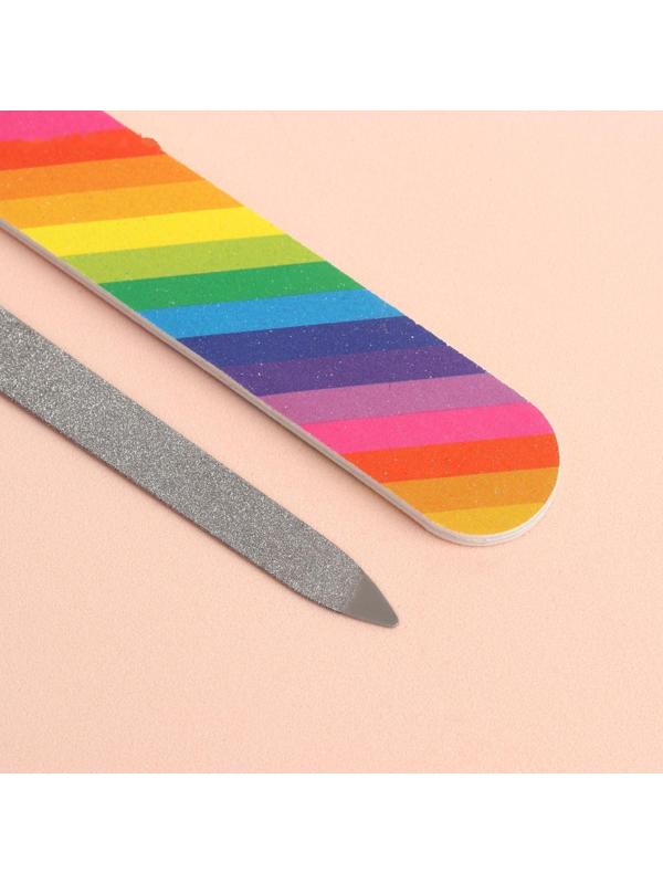 Набор маникюрный, 2 предмета, цвет чёрный/разноцветный