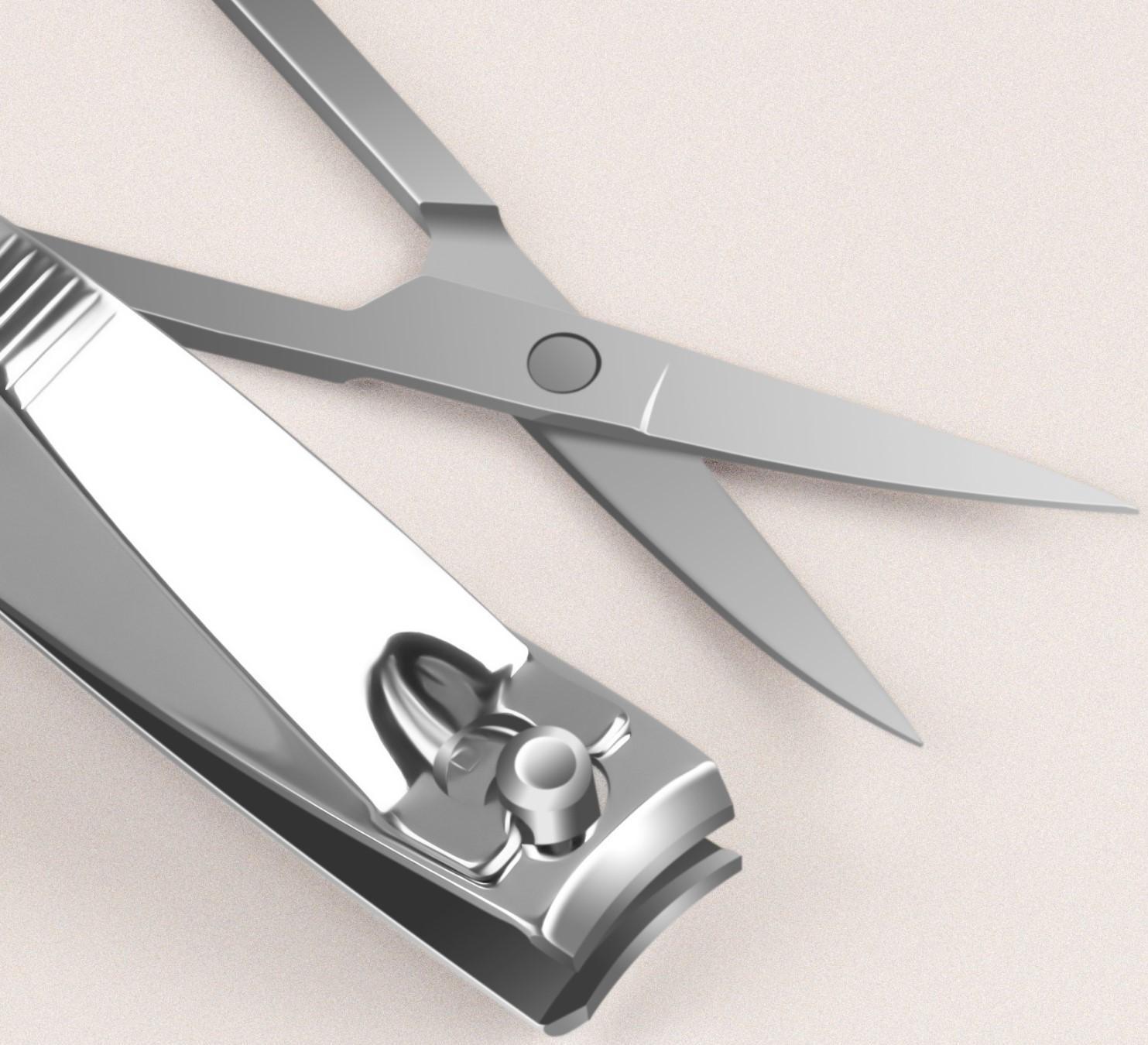 Набор маникюрный, 4 предмета, цвет серебристый