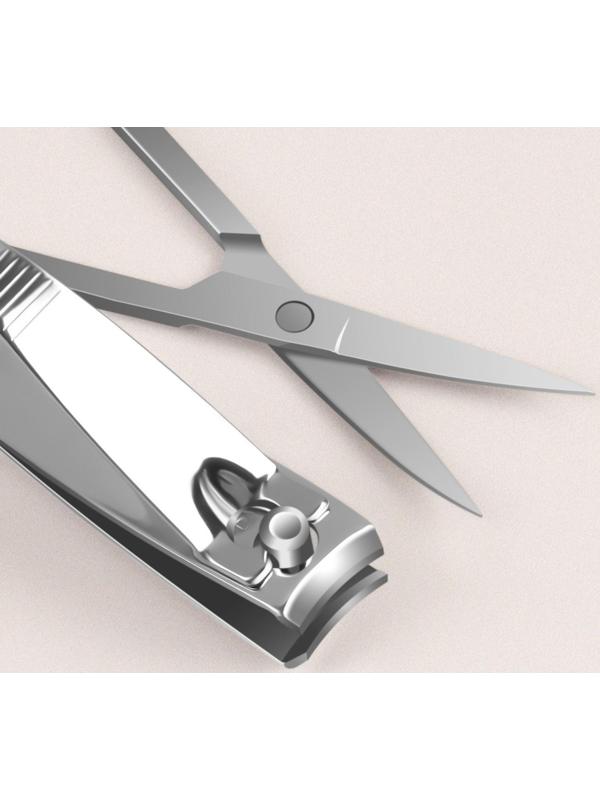 Набор маникюрный, 4 предмета, цвет серебристый