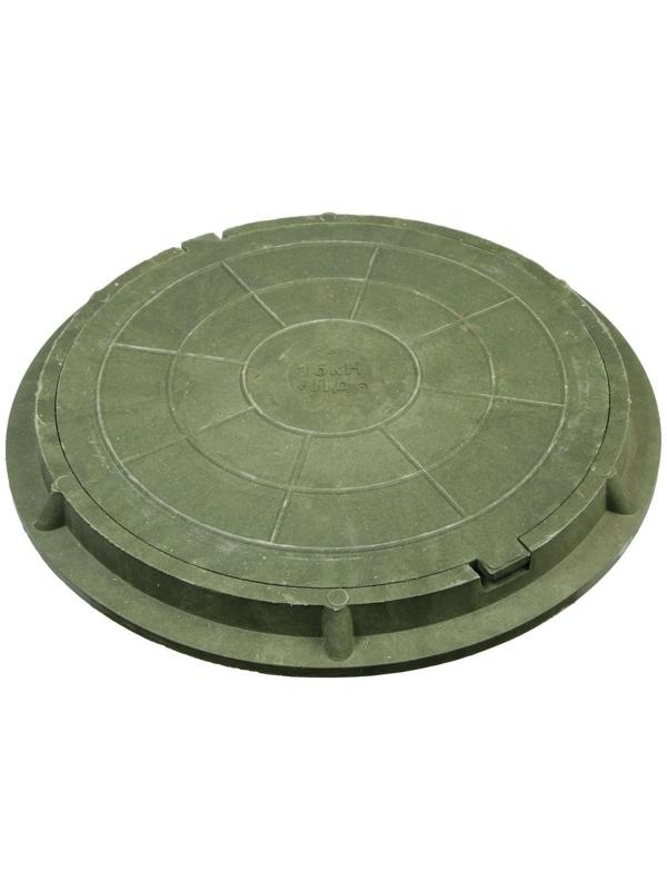 Люк полимерный, легкий, 15 кН, нагрузка до 1.5 т, зеленый