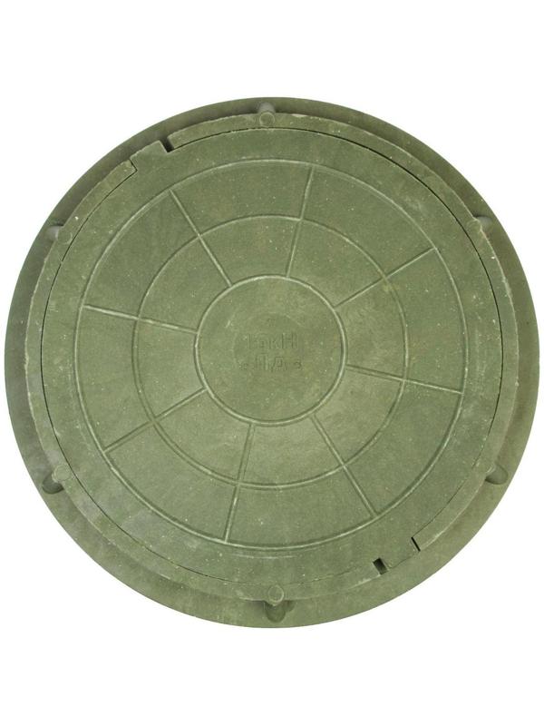 Люк полимерный, легкий, 15 кН, нагрузка до 1.5 т, зеленый