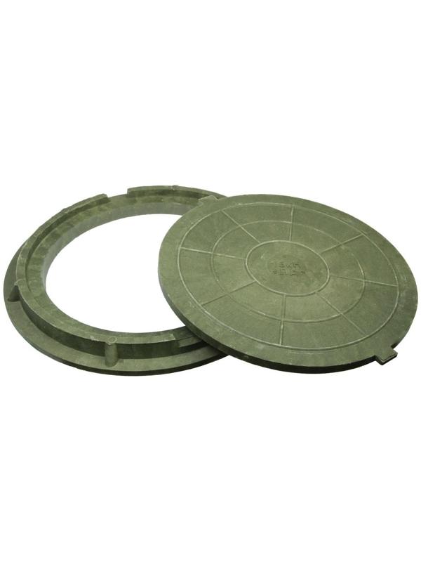 Люк полимерный, легкий, 15 кН, нагрузка до 1.5 т, зеленый