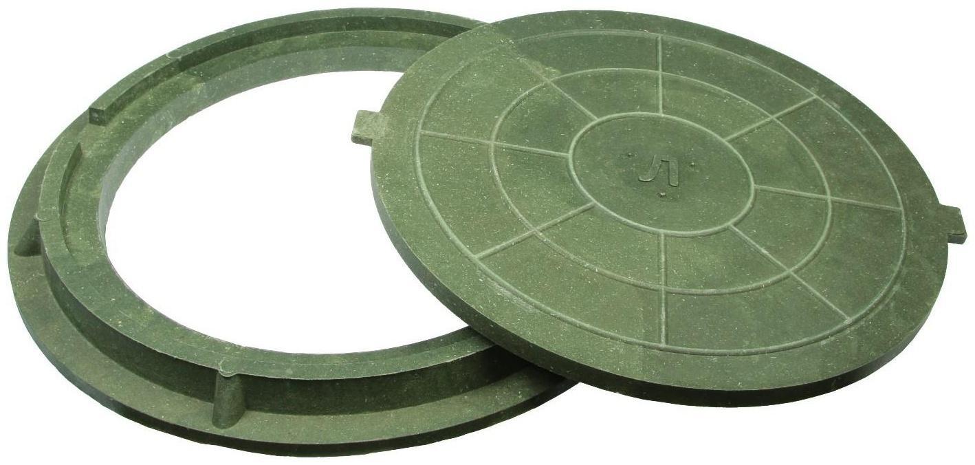 Люк полимерный, легкий, 30 кН, нагрузка до 3 т, зеленый