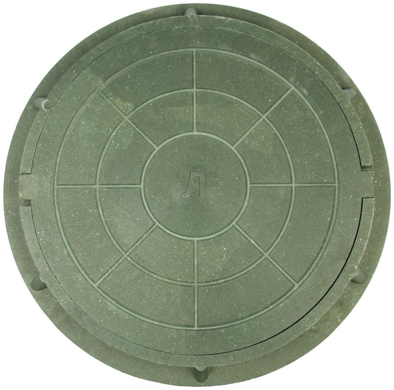 Люк полимерный, легкий, 30 кН, нагрузка до 3 т, зеленый