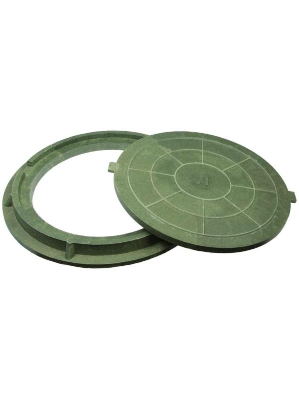 Люк полимерный, легкий, 30 кН, нагрузка до 3 т, зеленый