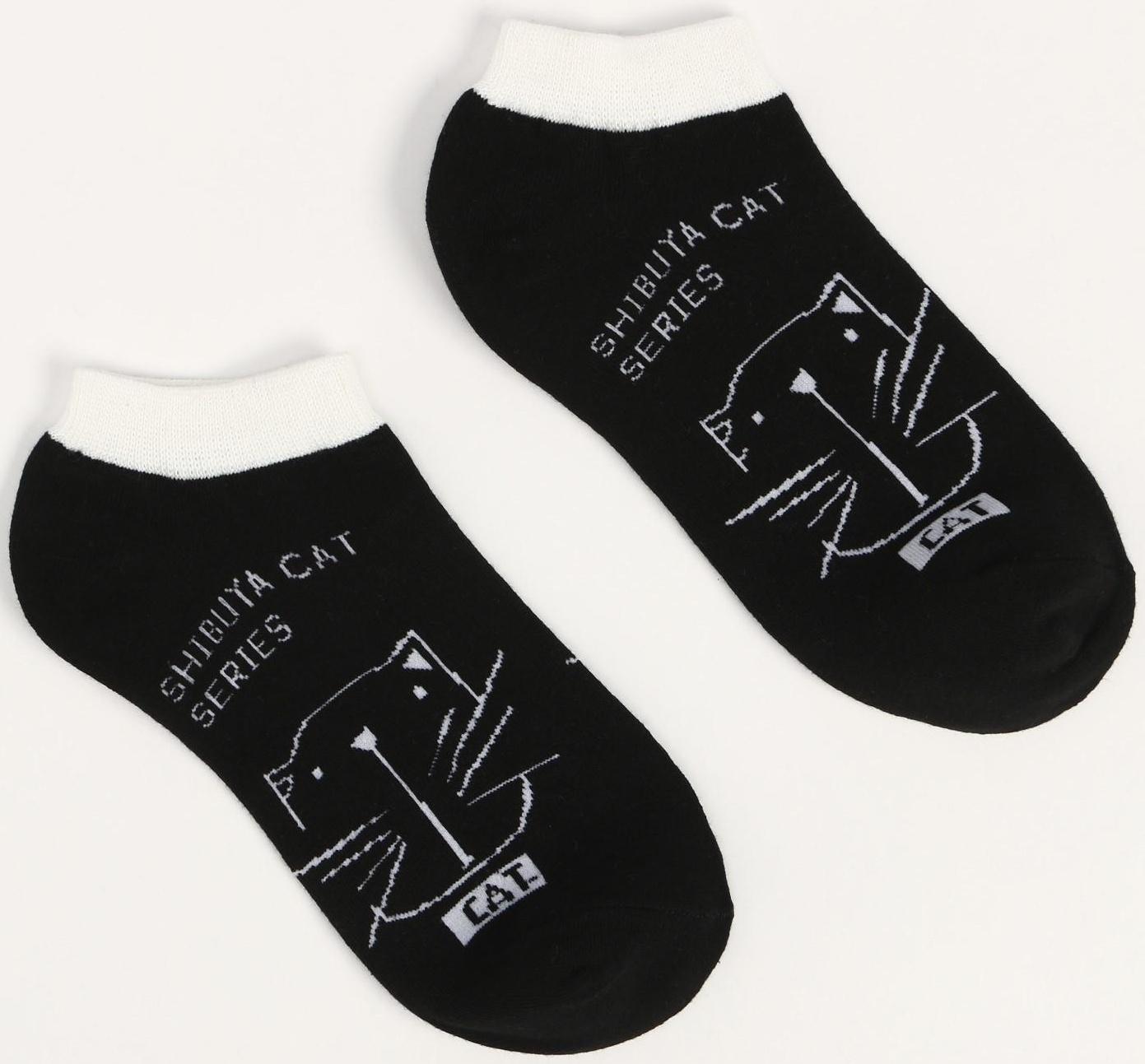 Носки женские, цвет чёрный, размер 23-25