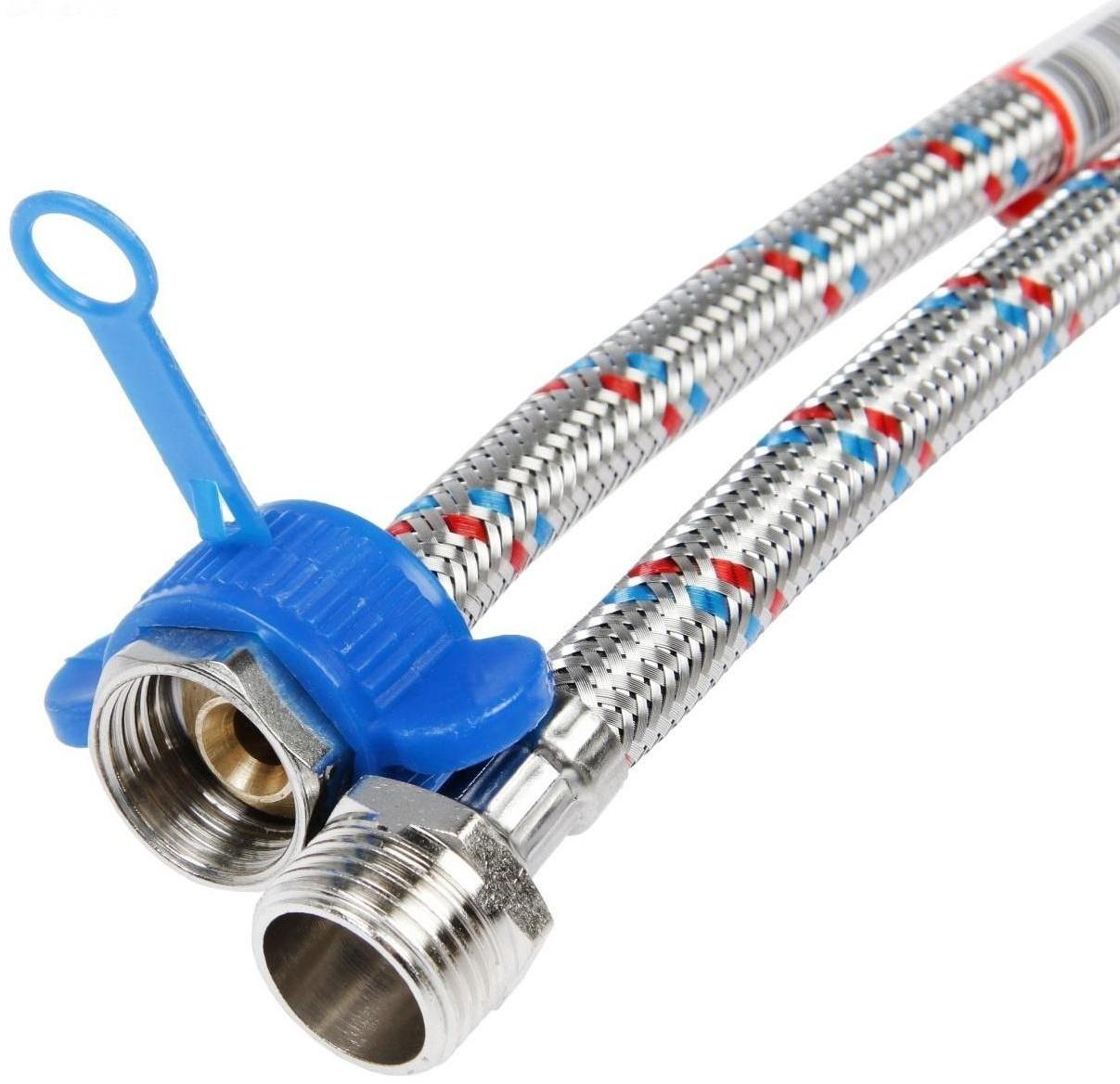 Подводка гибкая AquaKratos, гайка-штуцер, 300 см, нерж.сталь, с ключом для монтажа