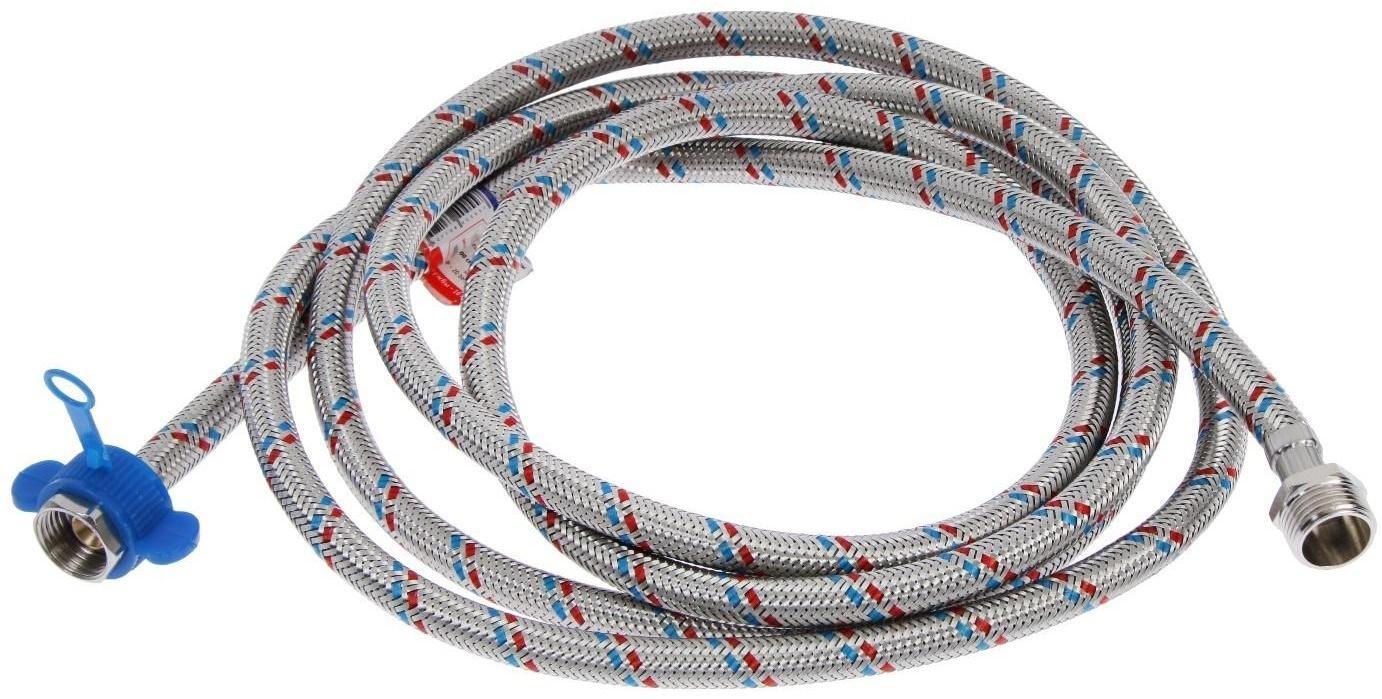 Подводка гибкая AquaKratos, гайка-штуцер, 300 см, нерж.сталь, с ключом для монтажа