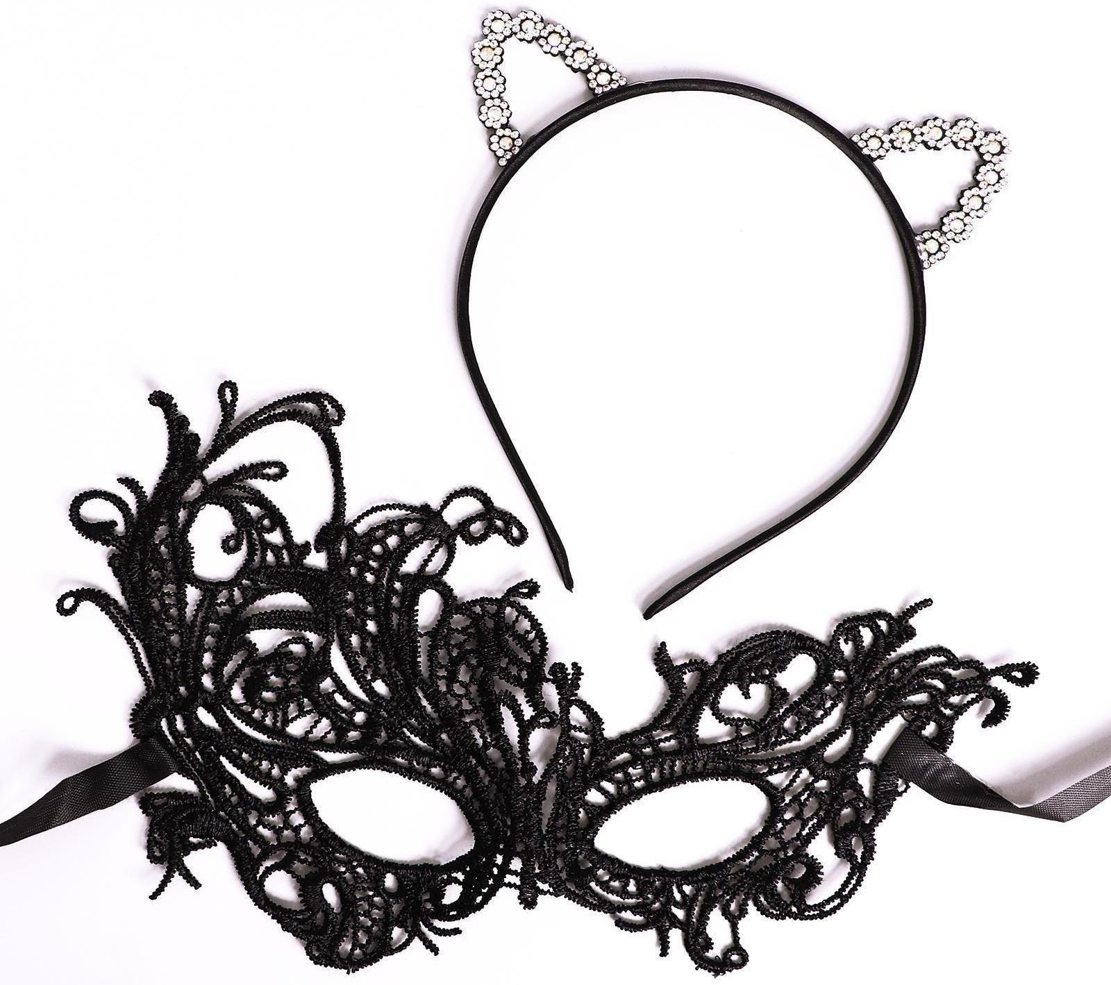 Карнавальный костюм «Погладь меня», ободок, ушки, маска