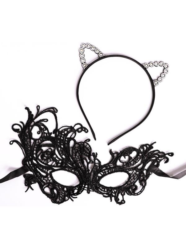 Карнавальный костюм «Погладь меня», ободок, ушки, маска