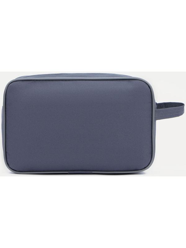 Косметичка на молнии, наружный карман, цвет серый