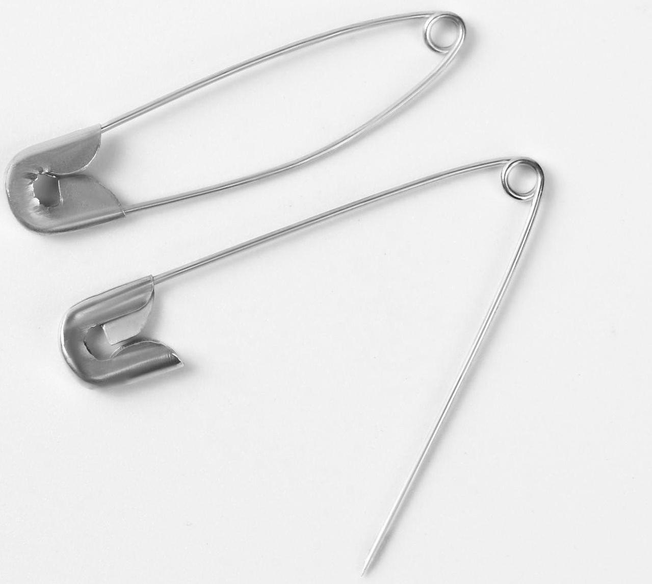 Булавки английские №3, 42 мм, 10 шт, цвет серебряный