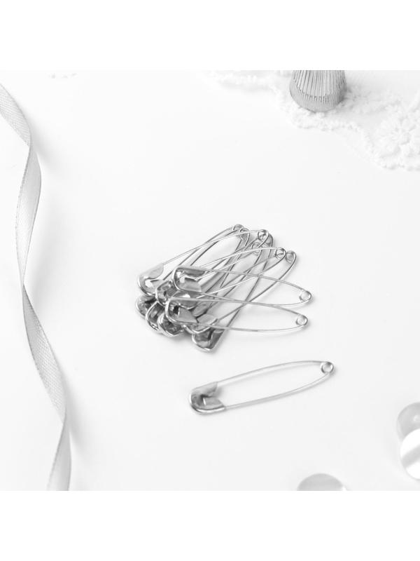 Булавки английские №3, 42 мм, 10 шт, цвет серебряный