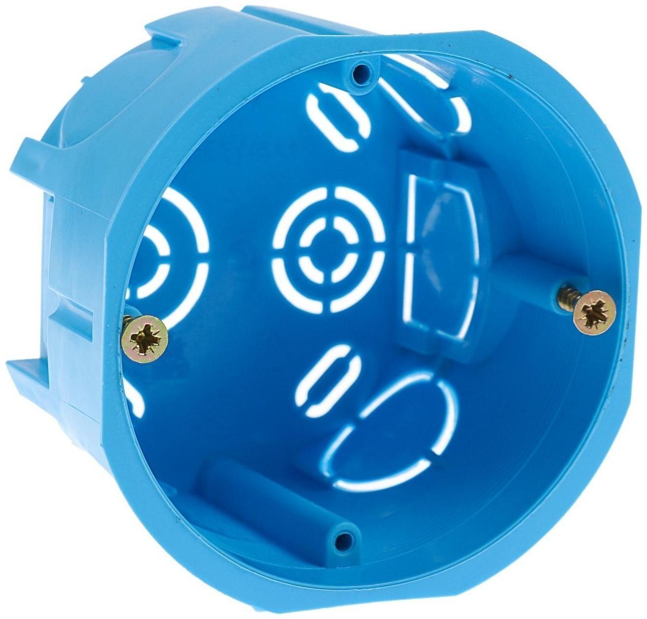 Коробка установочная TUNDRA, 68х45 мм, IP20, для сплошных стен, синяя