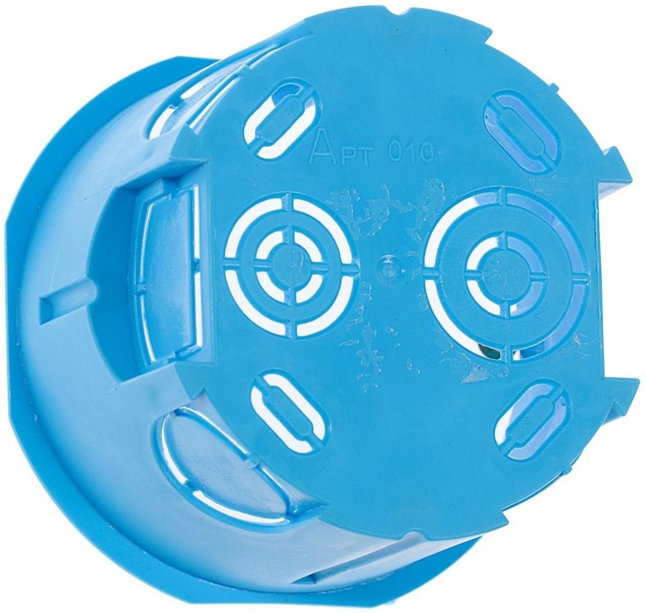 Коробка установочная TUNDRA, 68х45 мм, IP20, для сплошных стен, синяя