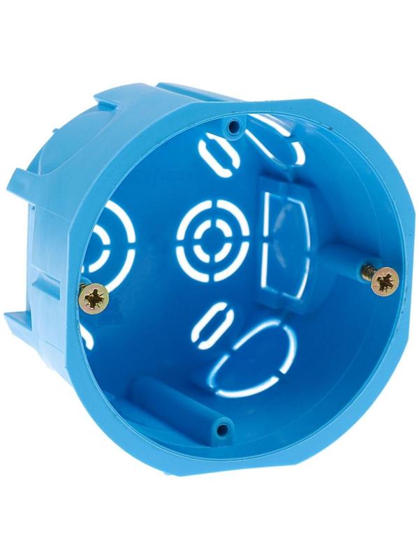 Коробка установочная TUNDRA, 68х45 мм, IP20, для сплошных стен, синяя